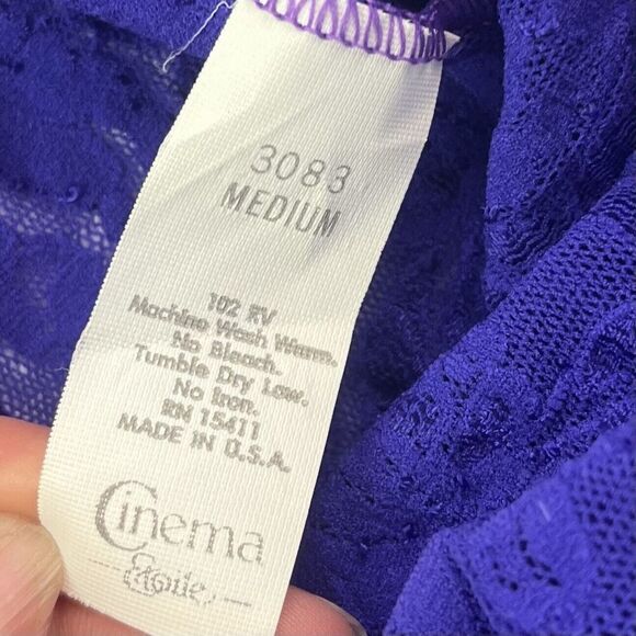 Vintage Y2K Lace Tank Top M Purple Fairy Grunge Whimsigoth Coquette - Picture 4 of 10